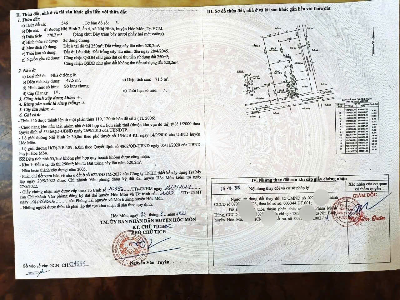 MẶT TIỀN NHỊ BÌNH 2 (770m²) – CÓ SẴN 6 PHÒNG TRỌ THU NHẬP 10TR/THÁNG 2