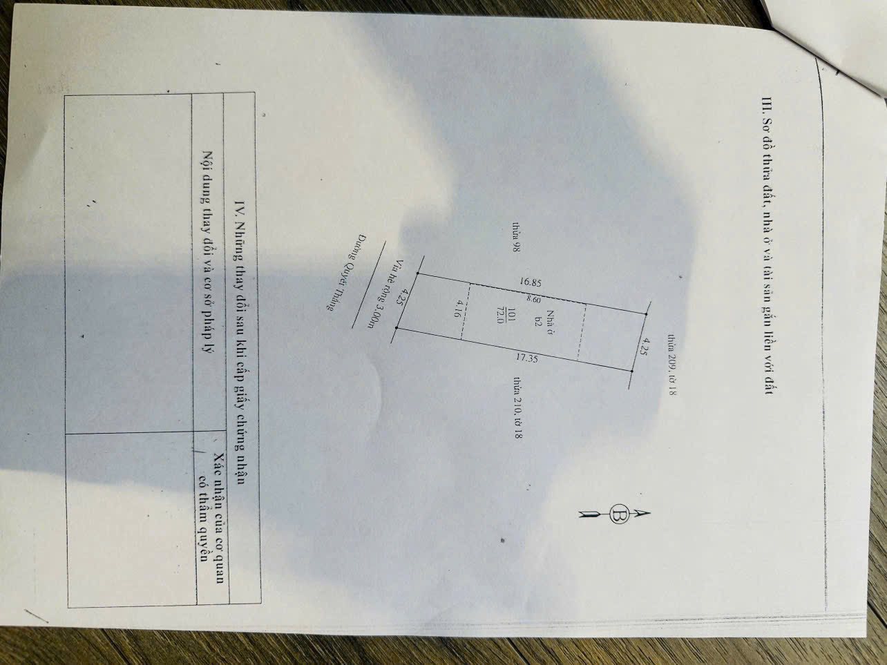 Bán căn nhà mặt phố Quyết Thắng, ph Bình Hàn, TP HD, 72m2, mt 4.25m, 2 tầng, KD, chỉ 4.x tỷ 4