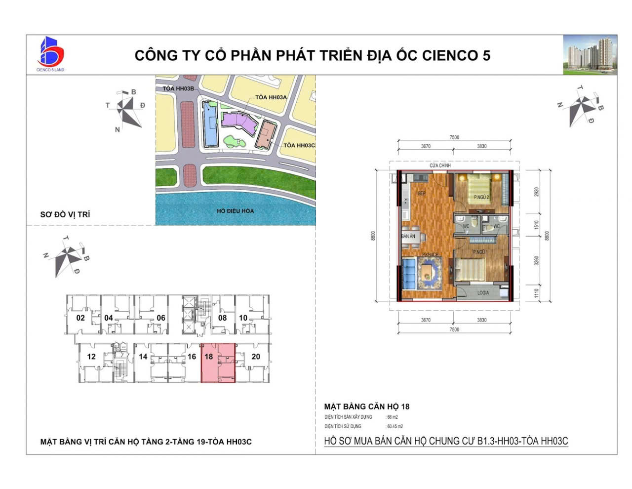 Cần bán Căn hộ chung cư đường 21, Phường Kiến Hưng, Diện tích 66m², Giá 3.68 Tỷ