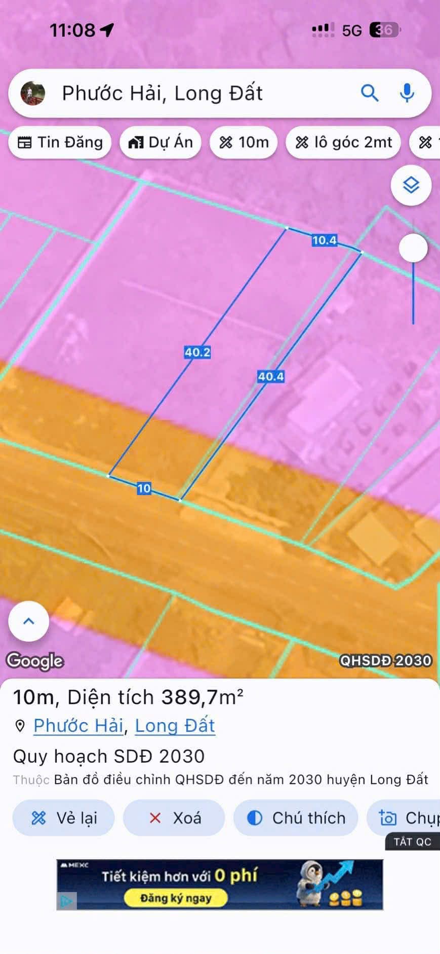 Cần bán Đất đường Tỉnh lộ 44A, Thị trấn Phước Hải, Diện tích 400m², Giá 1.8 Tỷ 2