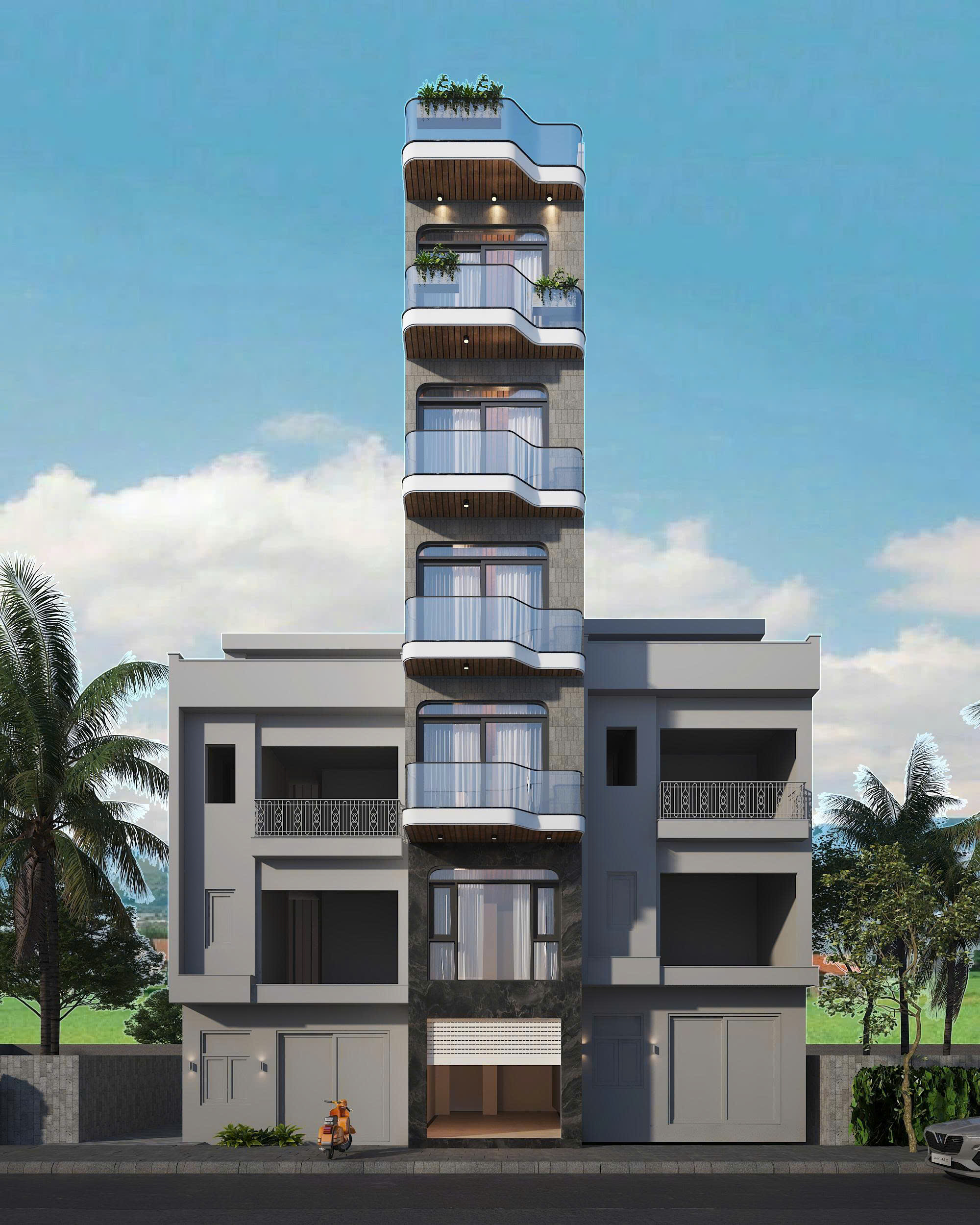 NHÀ ĐẸP VIEW HỒ TẠI LONG BIÊN - ĐƯỜNG Ô TÔ 7 CHỖ VÀO NHÀ - DT 51M2 XÂY 7 TẦNG THANG MÁY. 2