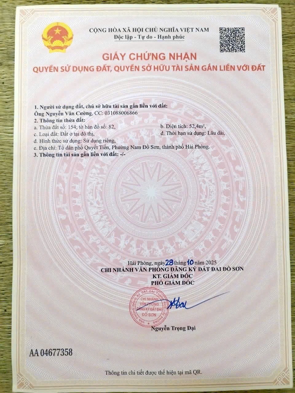 Lô đất Quyết Tiến - Nam Đồ Sơn diện tích đẹp - ZALO 0567 222 555 5