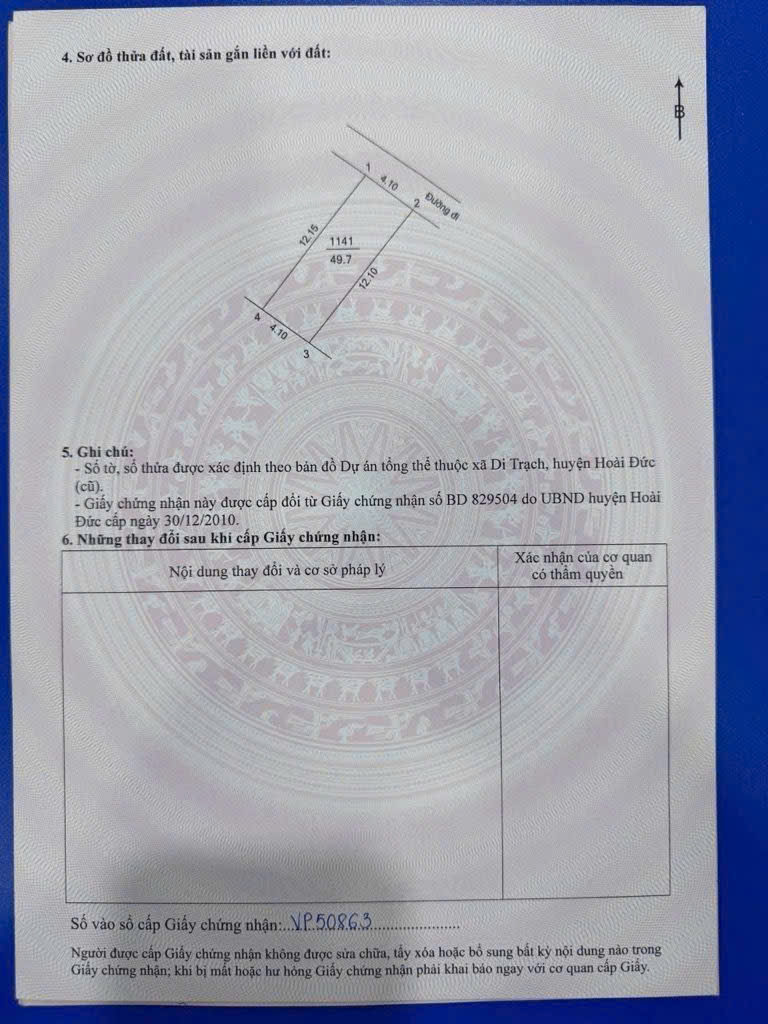 50m2 ĐẤT HOÀI ĐỨC, GẦN ĐH CÔNG NGHIỆP, GA NHỔN- VUÔNG VỨC THÔNG SỐ ĐẸP, 5.x tỷ 2