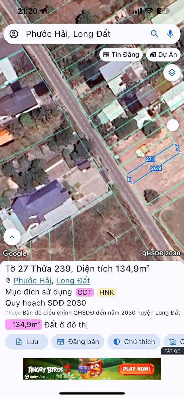 Cần bán Đất đường Tỉnh lộ 44B, Thị trấn Phước Hải, Diện tích 135m², Giá 1 Tỷ 2