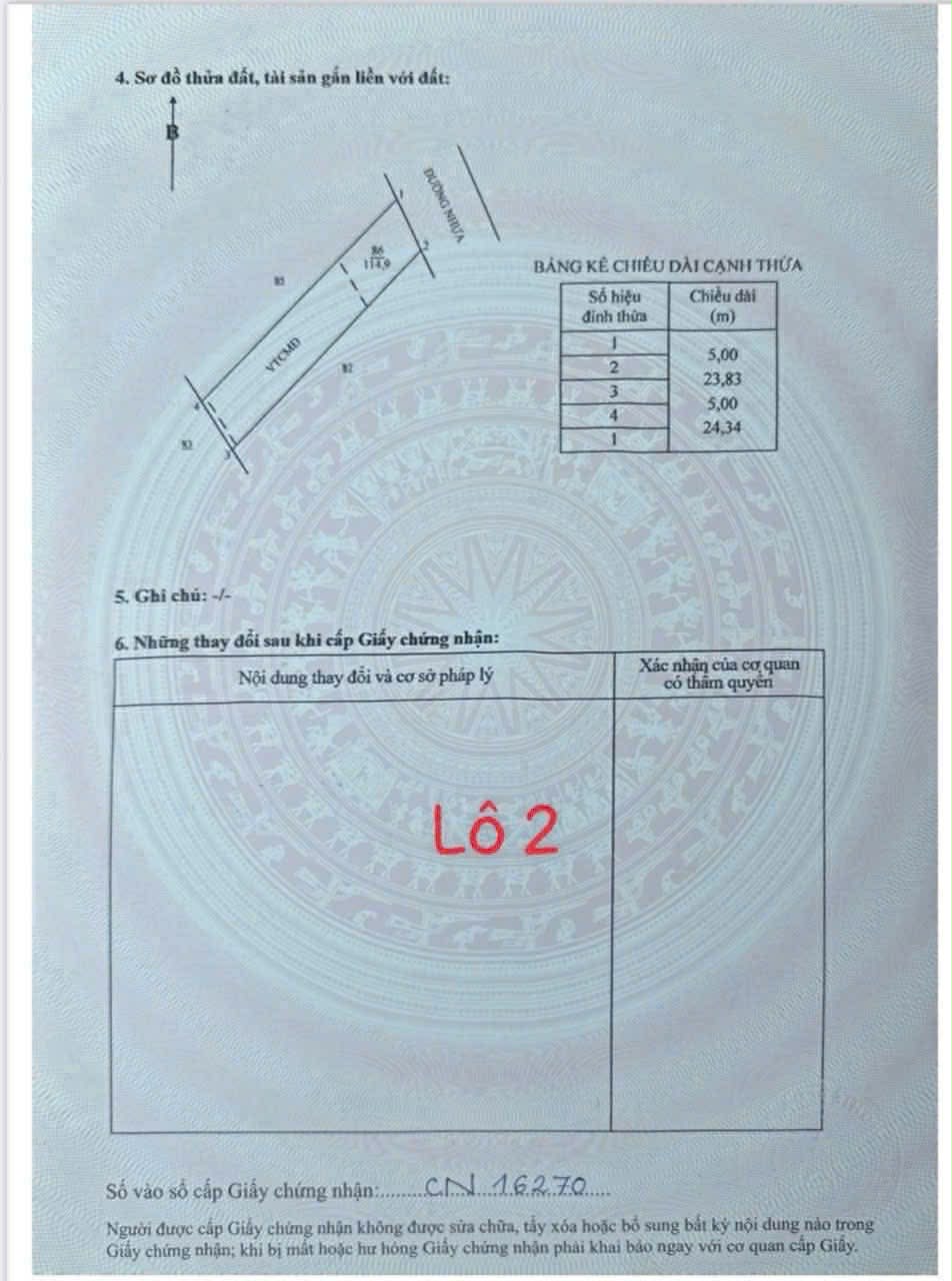 Cần bán Đất đường Tỉnh lộ 44A, Thị trấn Phước Hải, Diện tích 115m², Giá 960 Triệu