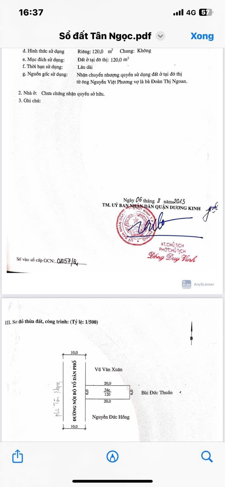 Đất mặt tiền 6m phố 183 Tân Thành – 120m2 cực hiếm khu dân cư đông – giá chỉ 2x triệu/m2 – ZALO