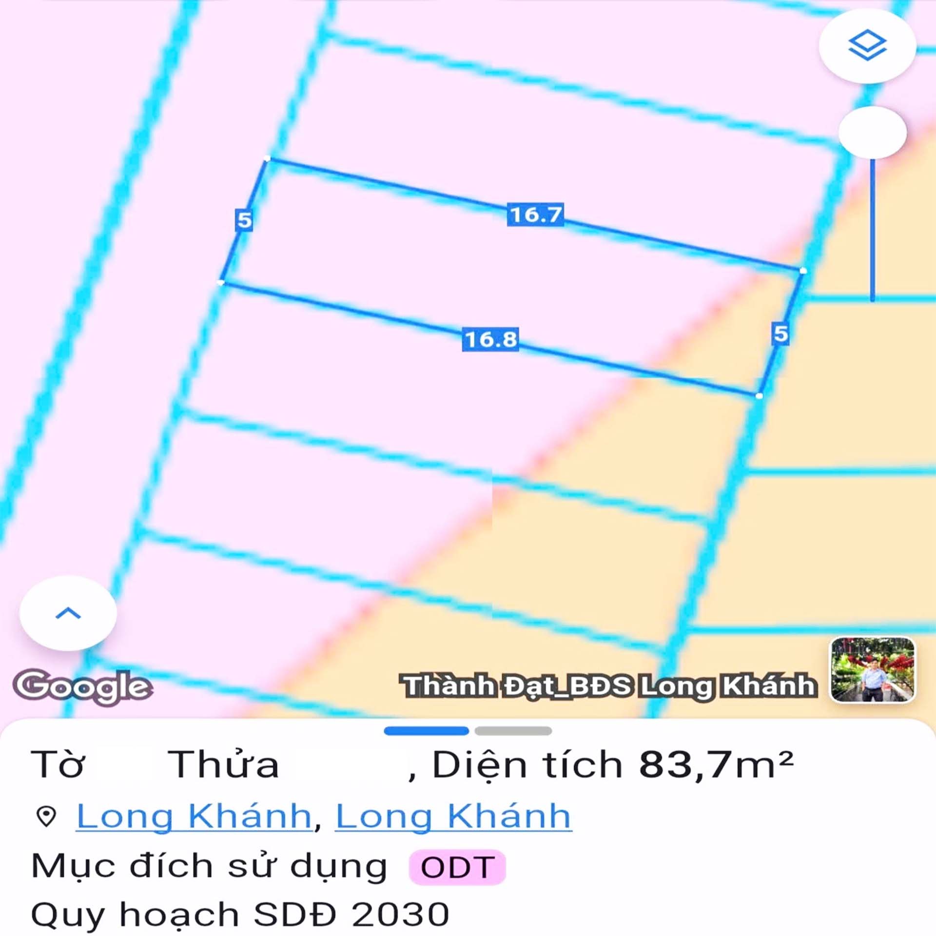 BÁN GẤP ĐẤT THỔ CƯ 85m² GIÁ RẺ, NGAY SAU KHO HOÀNG LONG, P LONG KHÁNH, ĐN 3