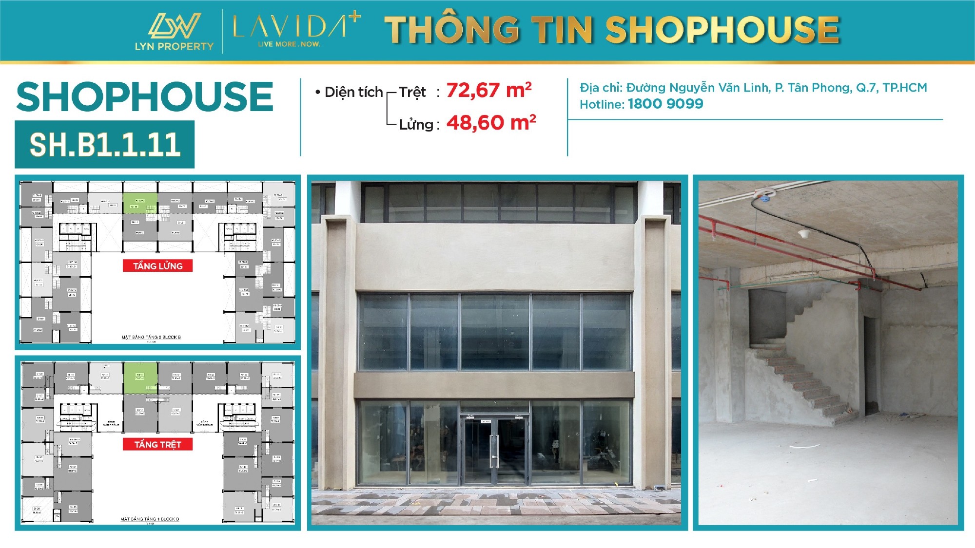 Cho thuê Cửa hàng - Kiot - Mặt bằng dự án Lavida Plus, Diện tích 100m², Giá 60 Triệu 3