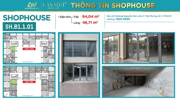 Cho thuê Cửa hàng - Kiot - Mặt bằng dự án Lavida Plus, Diện tích 100m², Giá 60 Triệu