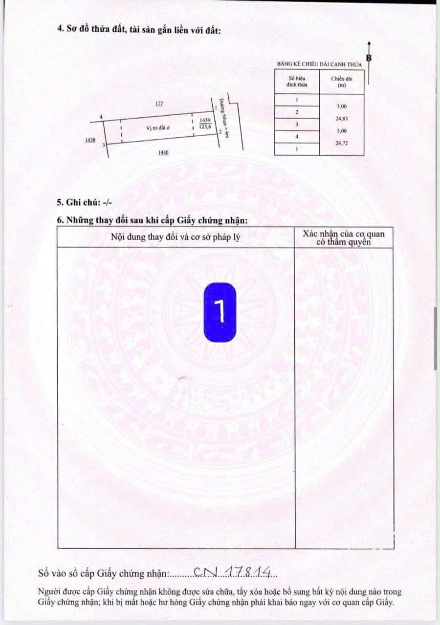 Cần bán Đất đường 44B, Xã Tam Phước, Diện tích 120m², Giá 1 Tỷ