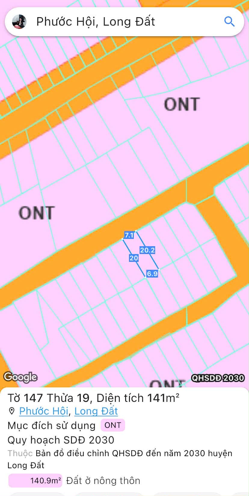 Cần bán Đất đường Võ Văn Kiệt, Xã Lộc An, Diện tích 141m², Giá 930 Triệu 2