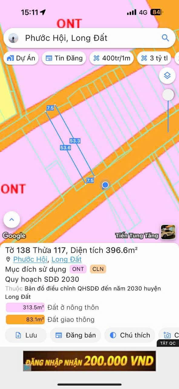 Cần bán Đất đường Võ Văn Kiệt, Xã Lộc An, Diện tích 396m², Giá 1.90 Tỷ 2