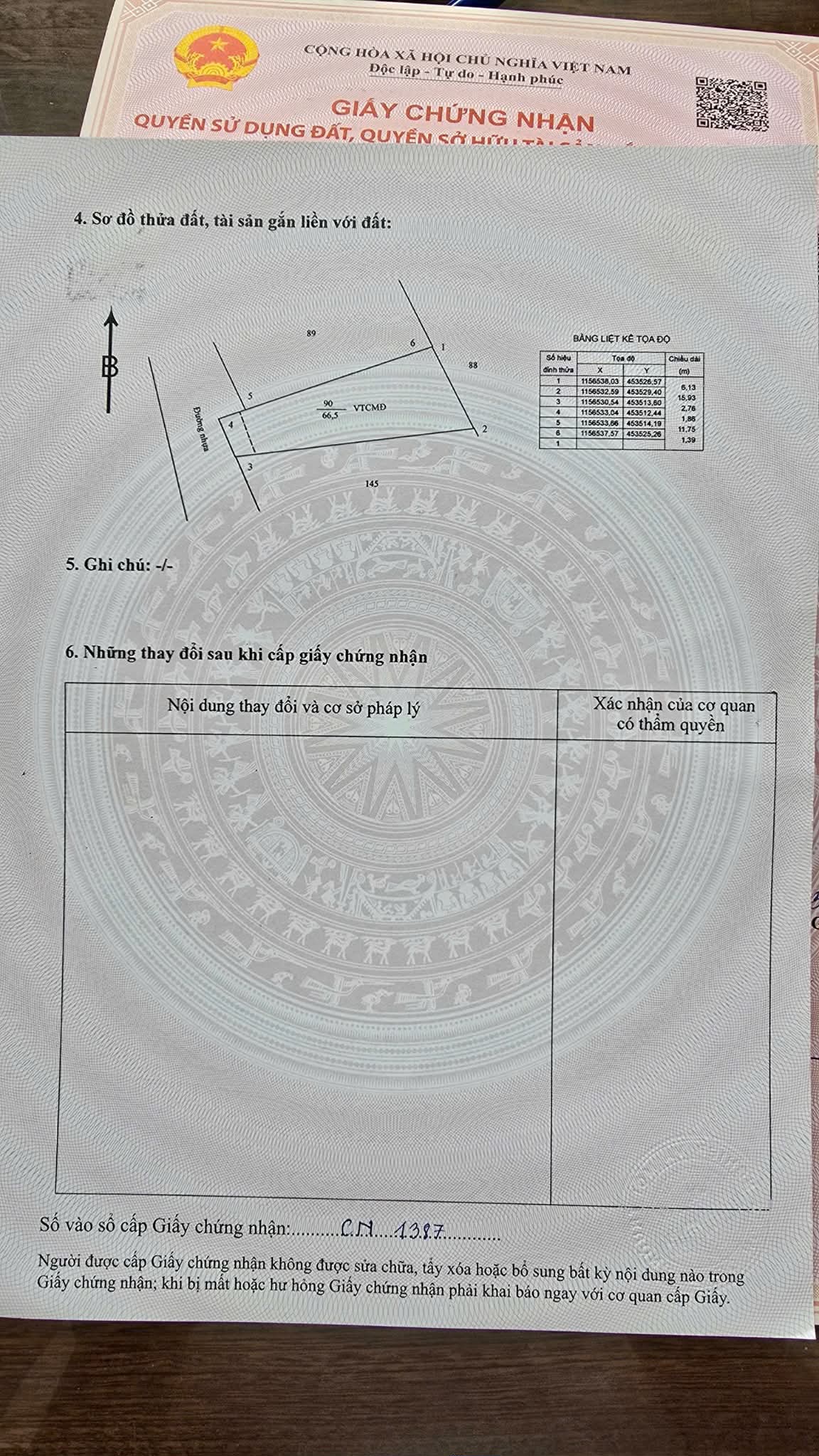 Cần bán Đất đường Võ Văn Kiệt, Xã Lộc An, Diện tích 66m², Giá 1 Tỷ 2