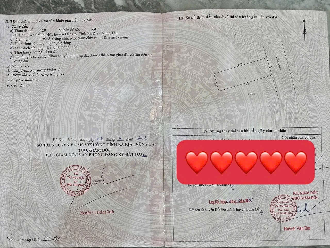 Cần bán Đất đường Võ Văn Kiệt, Thị trấn Phước Hải, Diện tích 195m², Giá 1.45 Tỷ