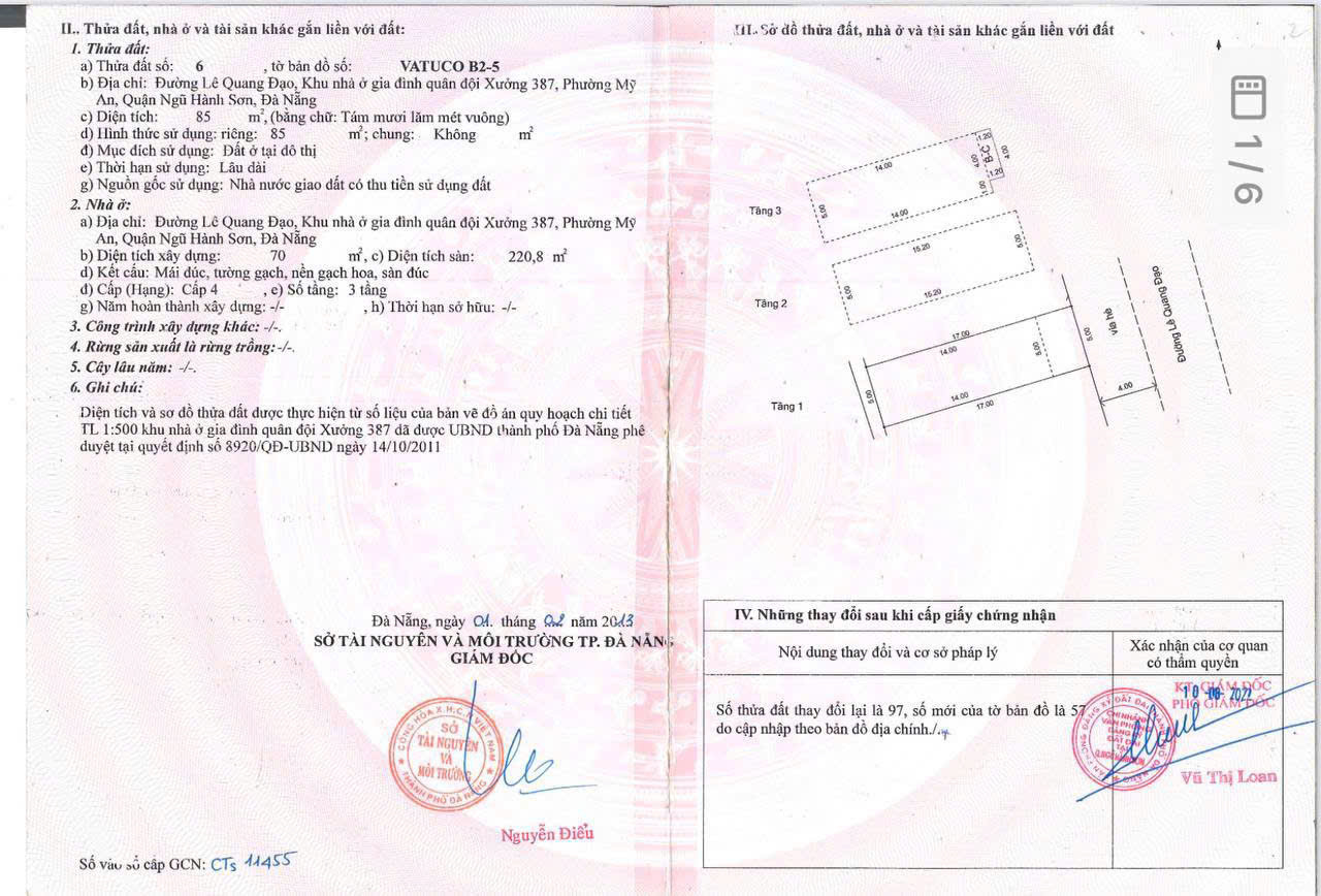 25,6 tỷ/220m2,Nhà 3 tấm,Đường Lê Quang Đạo,sát Biển Mỹ Khê Đà Nẵng