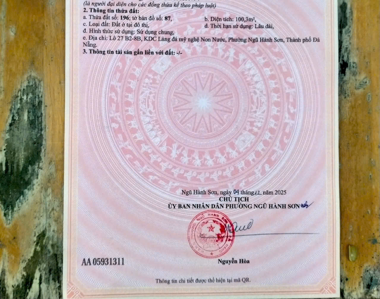100m2/ 5 tỷ, Đất đường  Bùi Bỉnh Uyên, Hòa Hải, NHSơn, Đ Nẵng, Sát Biển. 5