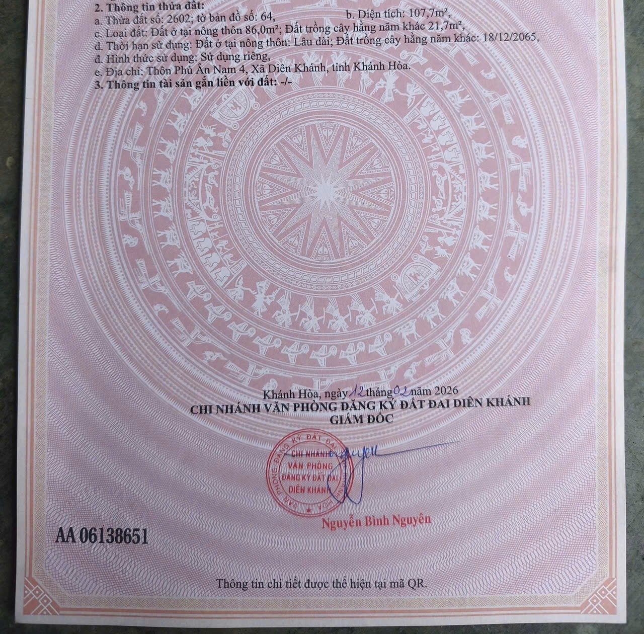 Bán đất Diên An thôn Phú Ân Nam giá rẻ gần chợ Bà Đề - 2 mặt đường trước sau 5