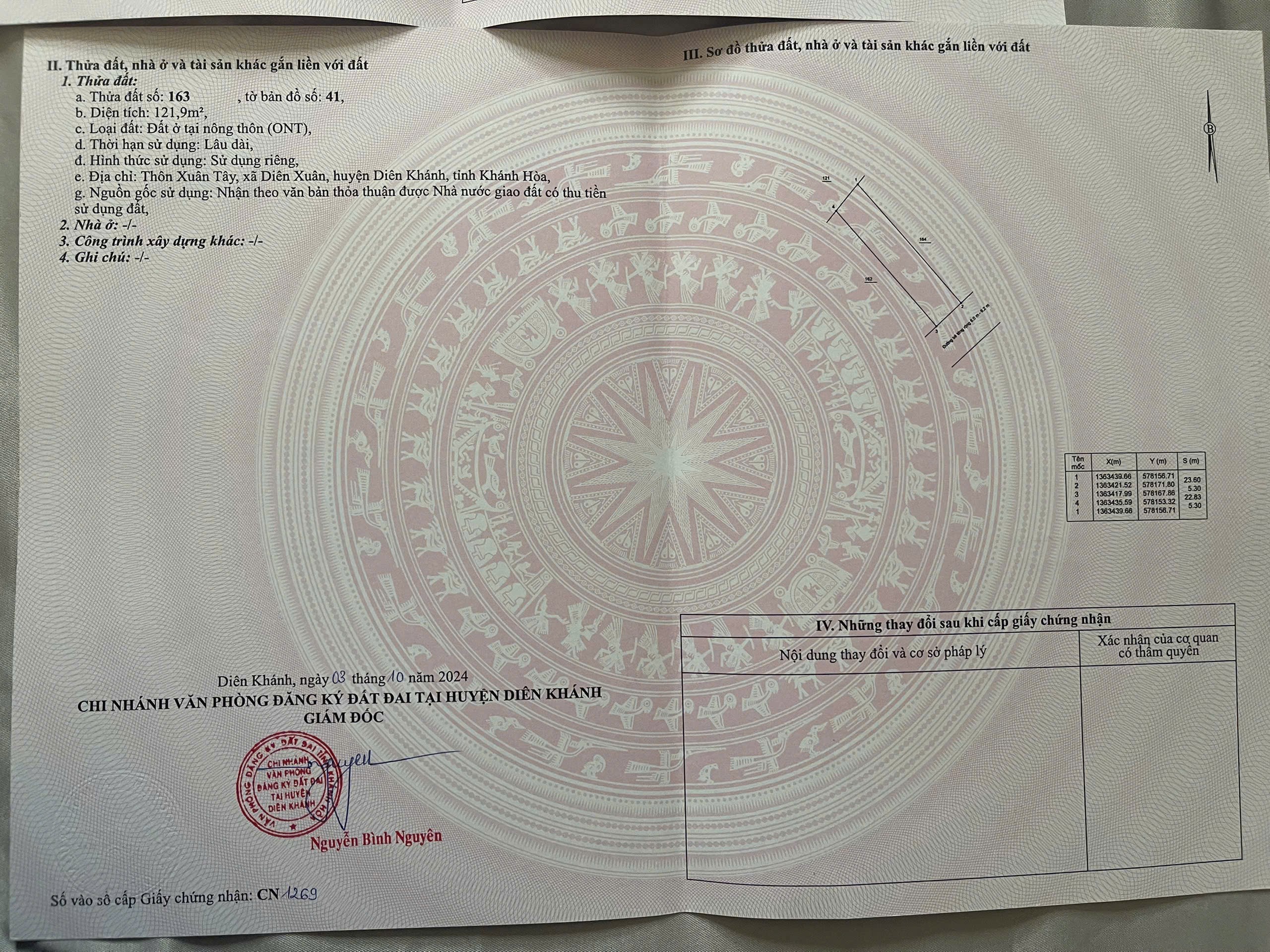 Bán đất Diên Xuân giá rẻ full thổ cư gần cổng chào thôn Xuân Tây - đường rộng 7m 11