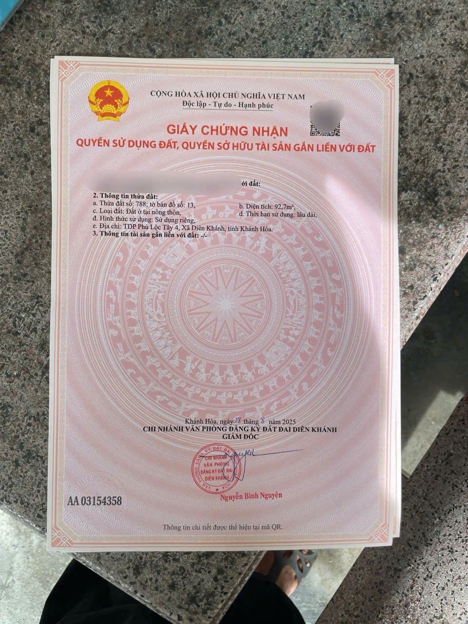 Bán đất thị trấn Diên Khánh TDP Phú Lộc Tây 4 full thổ cư gần bờ kè Trần Phú 4