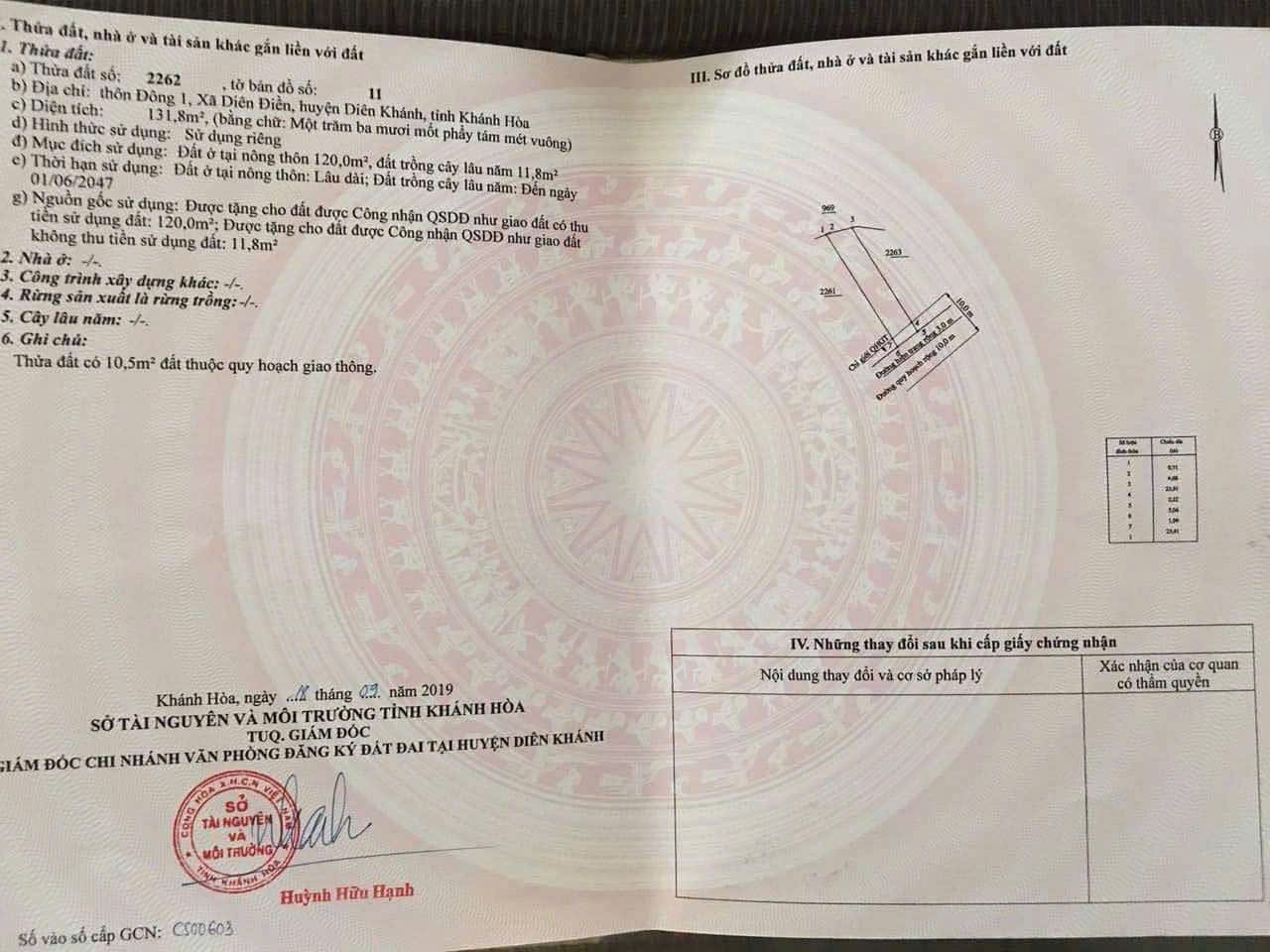 Bán đất Diên Điền sát bên Hương Lộ 5 gần Uỷ ban Diên Điền cũ 5