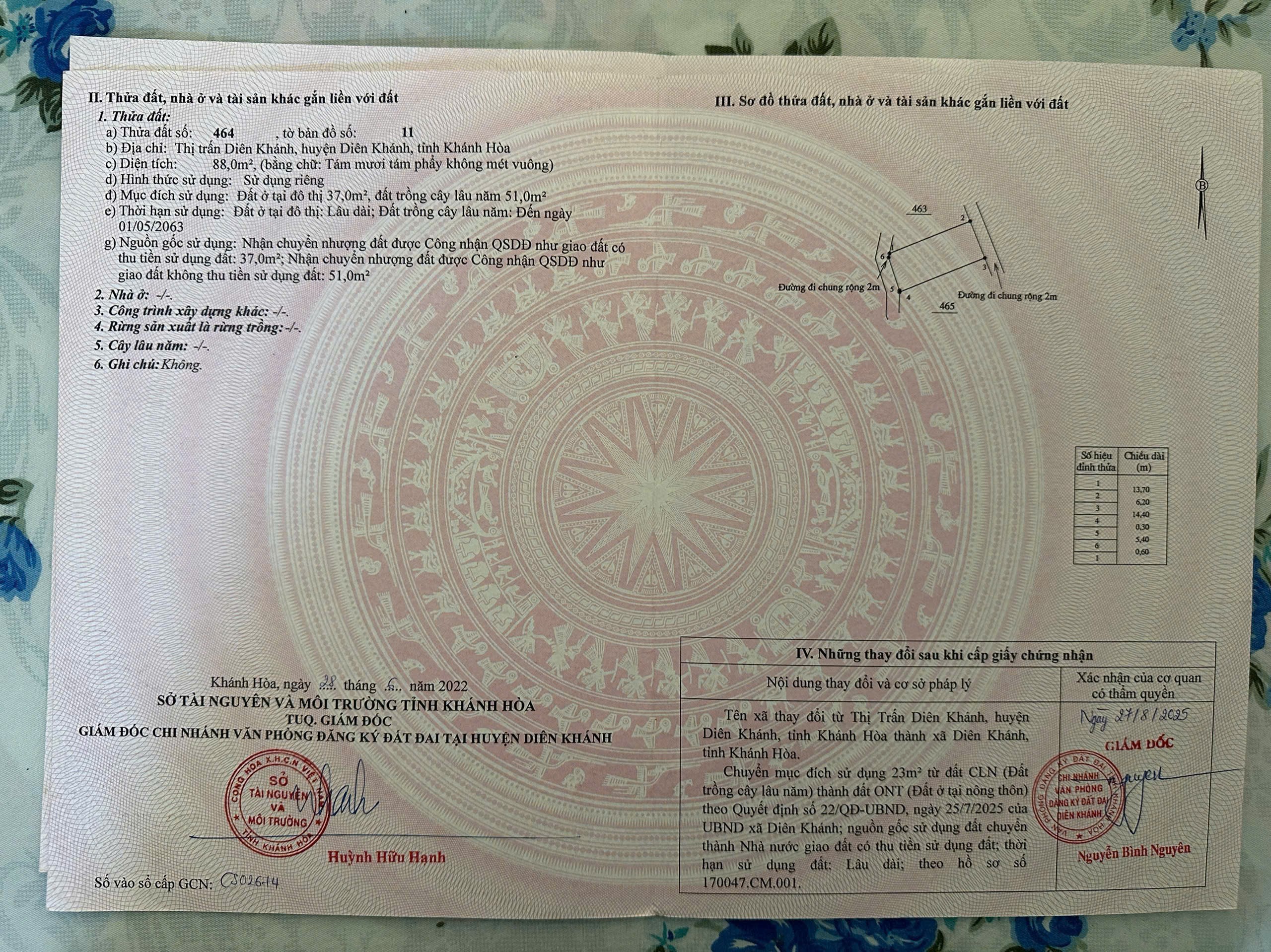 Bán đất thị trấn Diên Khánh tdp Phú Lộc Tây 3 sát bên trục đường Trần Bình Trọng 8