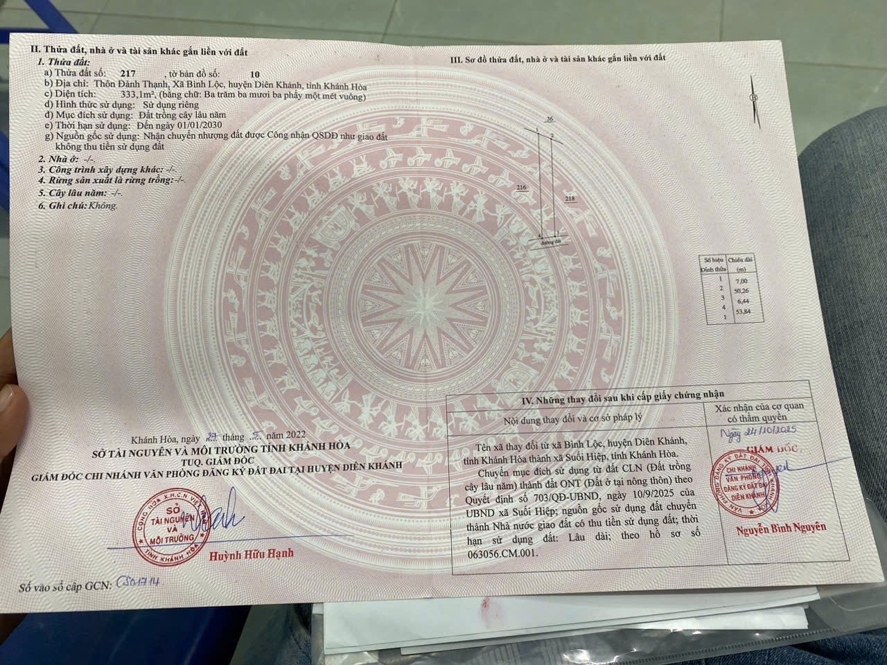 Bán đất Bình Lộc thôn Đảnh Thạnh full thổ cư đường thông ô tô thoải mái 4