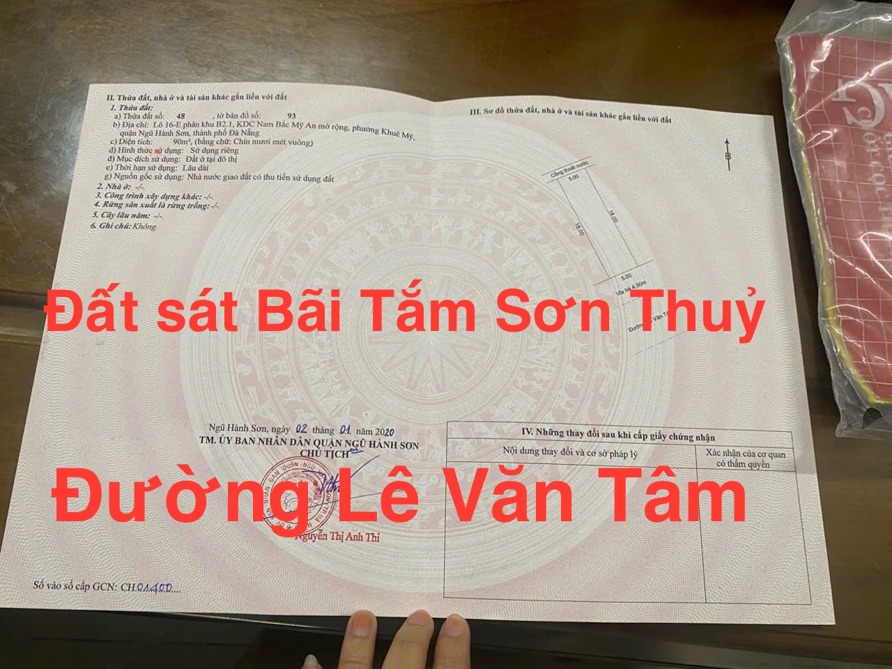 180m2/16 tỷ đất đường  Lê Văn Tâm, cạnh bãi tắm Sơn Thủy,NHSơn, Đ Nẵng, 9