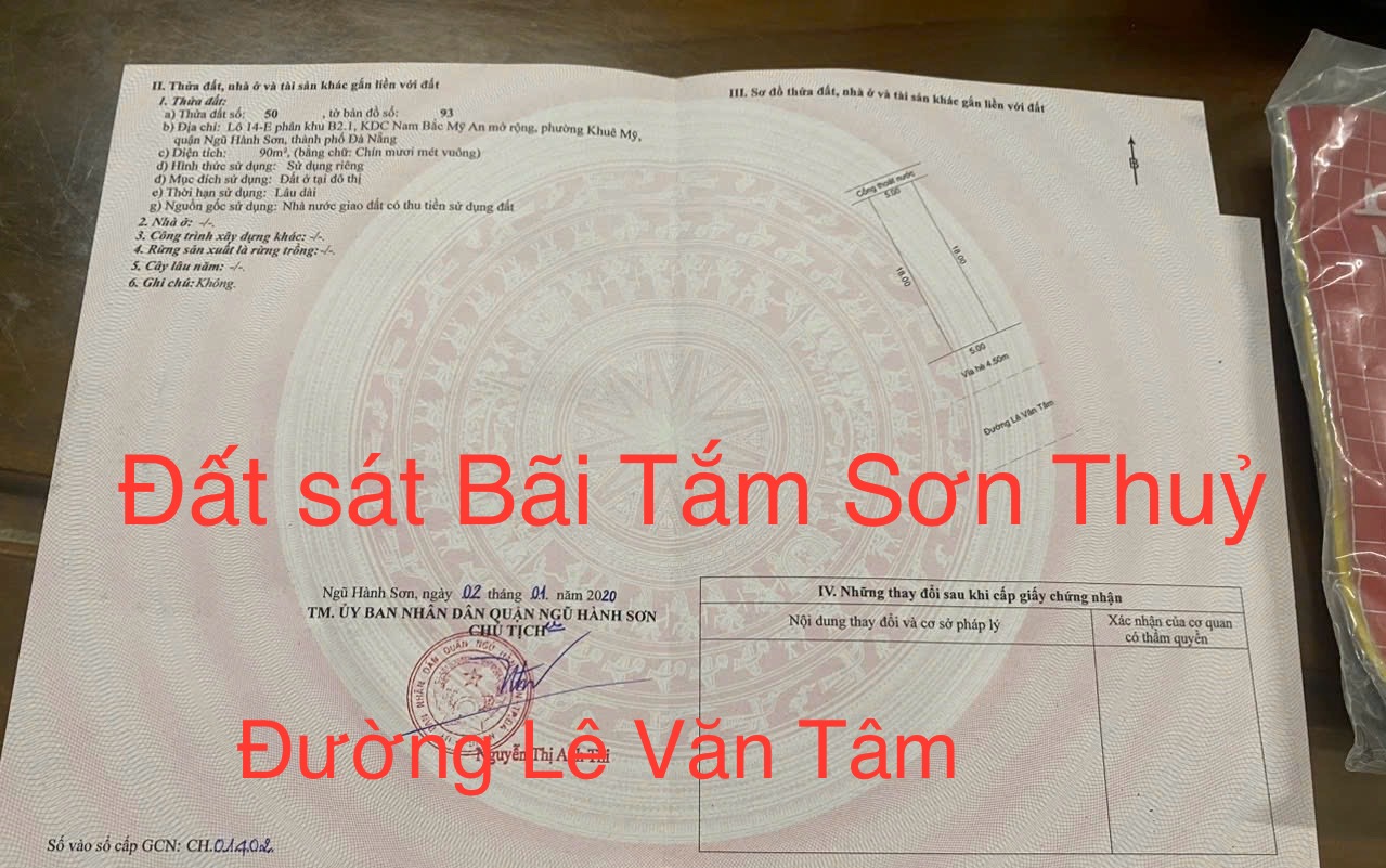 180m2/16 tỷ đất đường  Lê Văn Tâm, cạnh bãi tắm Sơn Thủy,NHSơn, Đ Nẵng, 10