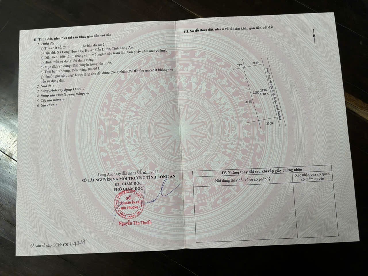 Đất lúa Óc Đảo Long Hựu 1000m2 mt đường 7m giá rẻ 2 tỏi 500tr 3