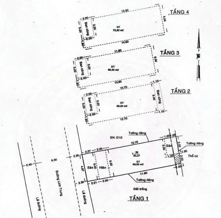 BÁN NHÀ 4 TẦNG MTKD NGAY CHỢ LINH TRUNG - THỦ ĐỨC - 12.9 TỶ 2