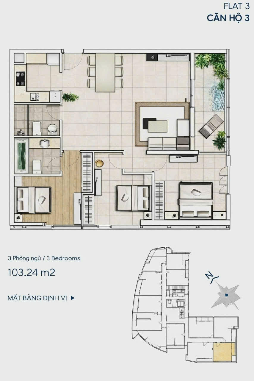 Cho thuê Căn hộ chung cư Phường Bến Nghé, Quận 1, Diện tích 100m², Giá Thương lượng 5