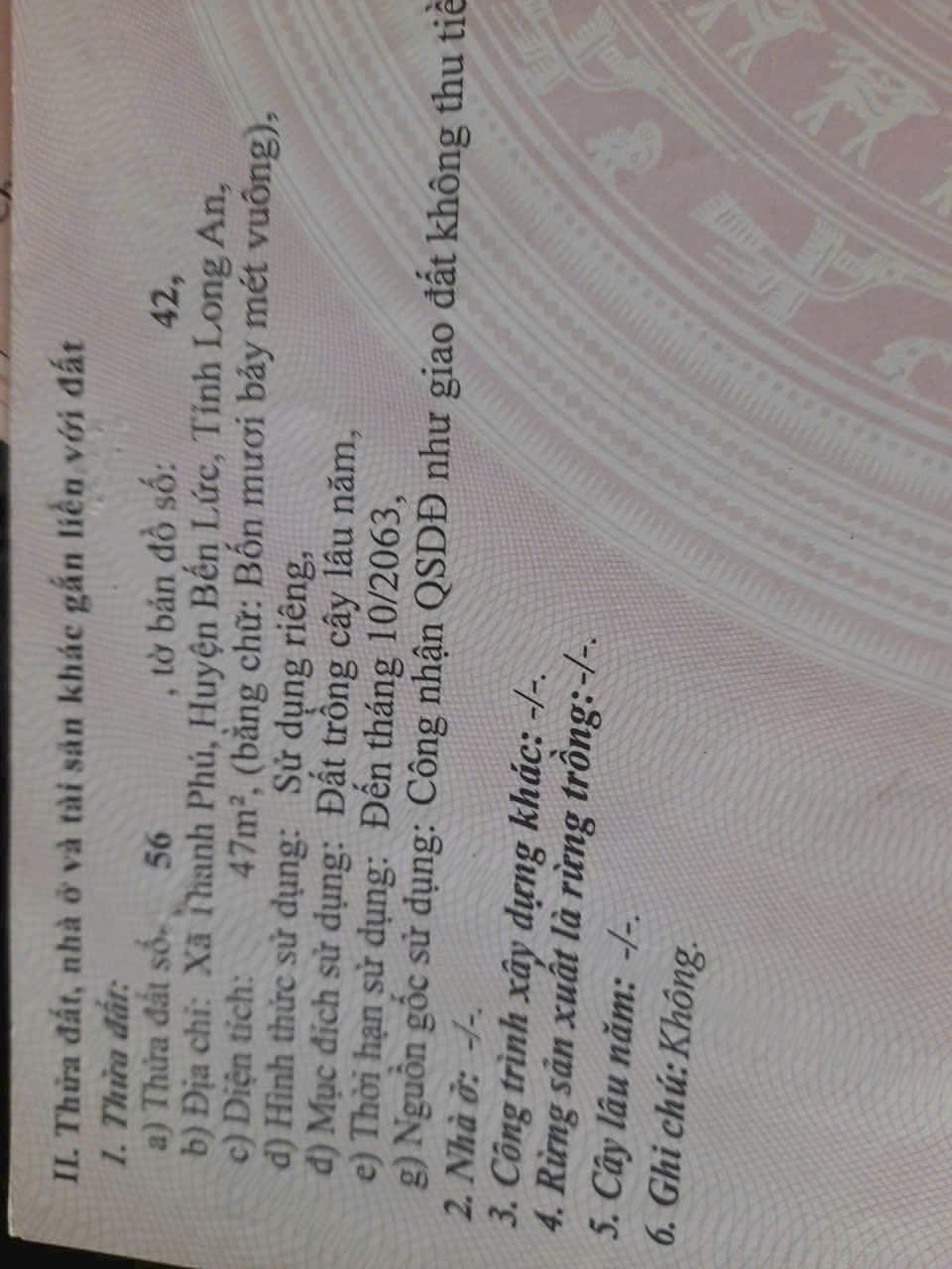 Bán đất mt Nguyễn Hữu Trí , xã Thanh Phú dt 141m2 ( 94m2 thổ) giá 5,2 tỷ 4