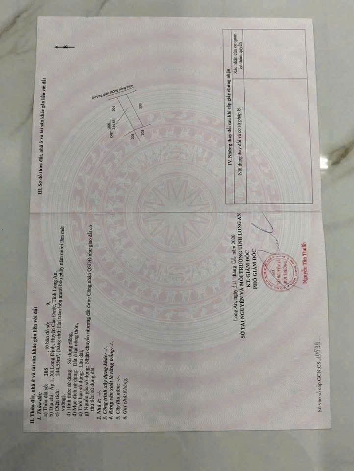 Bán đất thổ cư hẻm beton xe tải Long Định, Cần Đước dt 244,55m2 full thổ giá chốt 1,8 tỷ 4