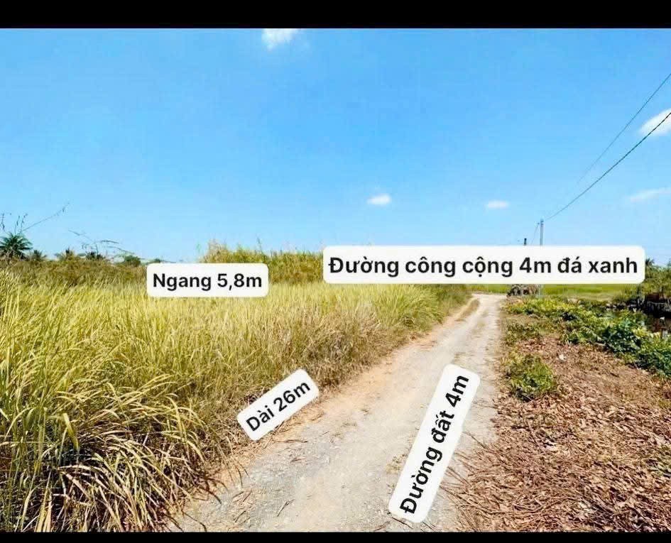 Bán đất thổ cư 2 mặt tiền Nhựt Chánh , Bến Lức dt 152m2 giá 750 triệu 2