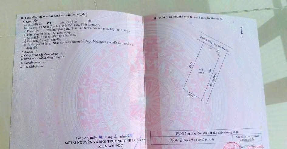 Bán đất thổ cư 2 mặt tiền Nhựt Chánh , Bến Lức dt 152m2 giá 750 triệu 4