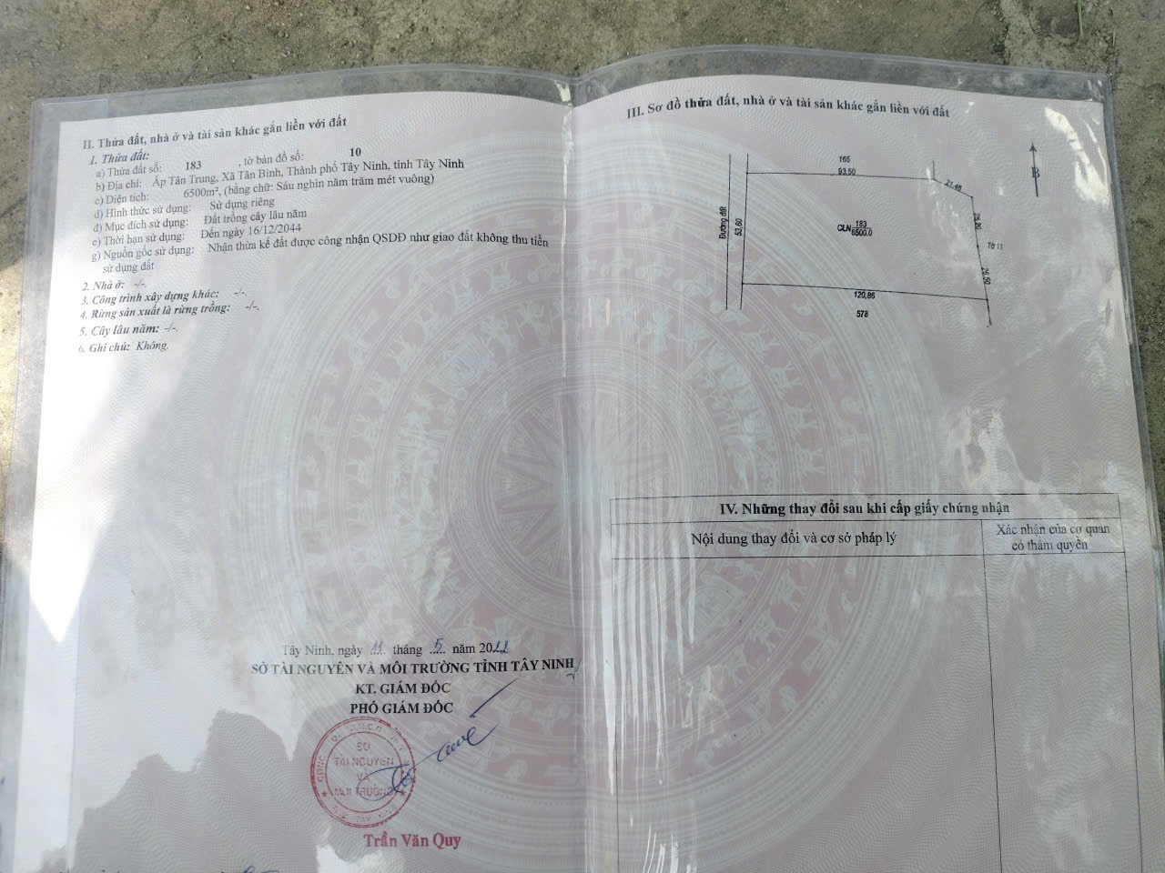 Cần bán đất trong TP Tây Ninh giá 9.6 tỷ