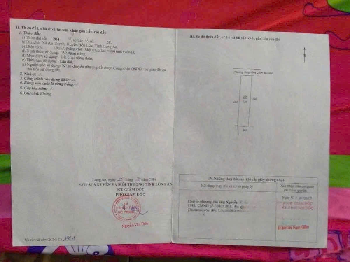 Bán đất thổ cư đường beton gần trường tiểu học An Thạnh dt 120m2 giá bán lỗ chốt gấp 850 triệu 5