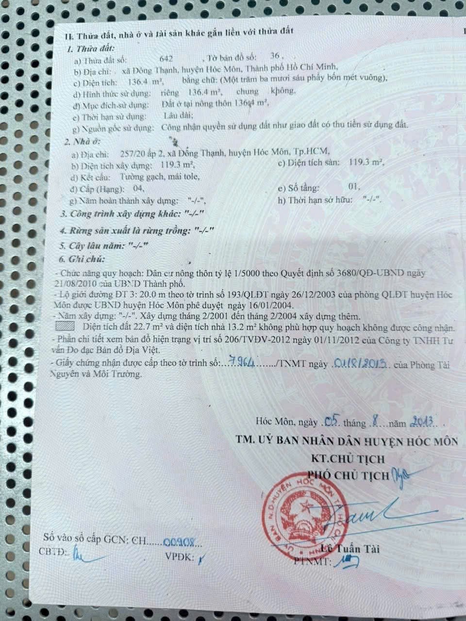 NHÀ (5x28) MẶT TIỀN ĐÔNG THẠNH 3 – NGAY UBND XÃ – CHỈ 6,6 TỶ GẦN CHỢ ĐT