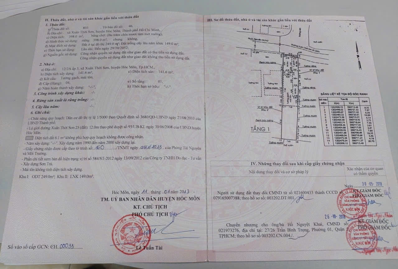 KHO XƯỞNG XUÂN THỚI SƠN – GẦN NGUYỄN THỊ THỬ – XE TẢI VÀO TẬN NƠI – CHỈ 13 TỶ 4