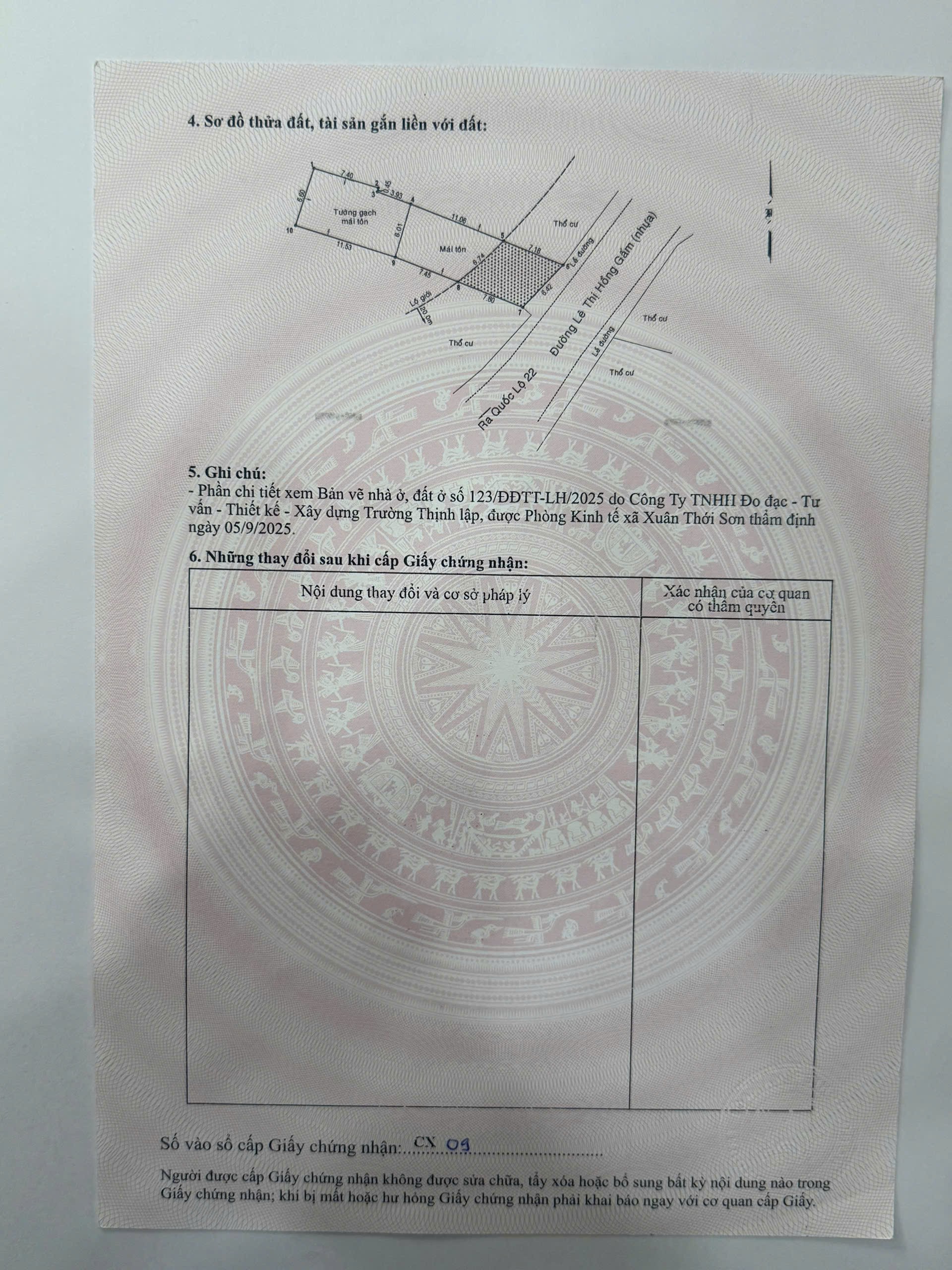 MẶT TIỀN LÊ THỊ HỒNG GẤM – ĐỐI DIỆN TRƯỜNG NGUYỄN AN NINH – 6,6x28M FULL THỔ – CHỈ 7 TỶ