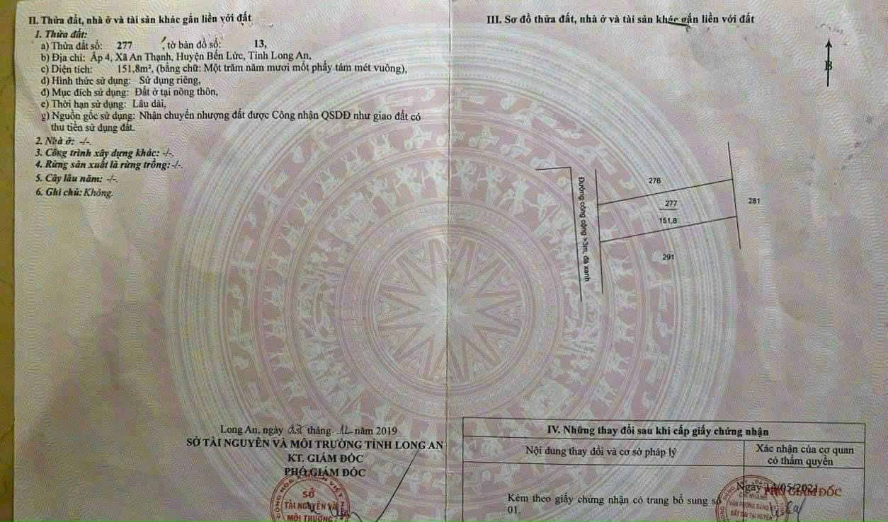 Bán đất 2 mặt tiền An Thạnh, Bến Lức dt 302m2 full thổ giá giảm còn 2,3 tỷ 5