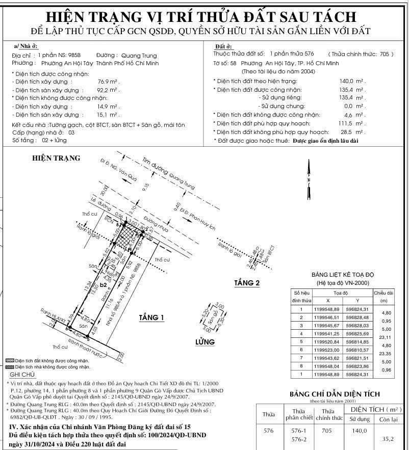 2 LÔ MẶT TIỀN ĐƯỜNG QUANG TRUNG – NGANG GẦN 10M – XÂY CAO ỐC/KS CỰC ĐẸP