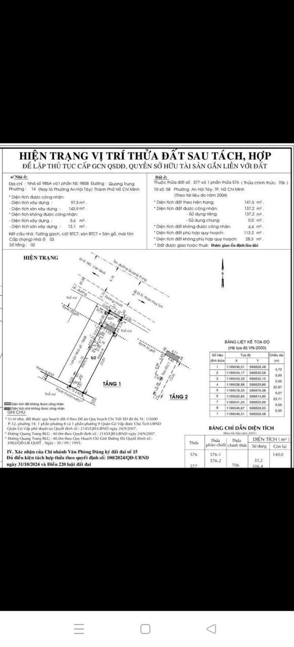 2 LÔ MẶT TIỀN ĐƯỜNG QUANG TRUNG – NGANG GẦN 10M – XÂY CAO ỐC/KS CỰC ĐẸP 2