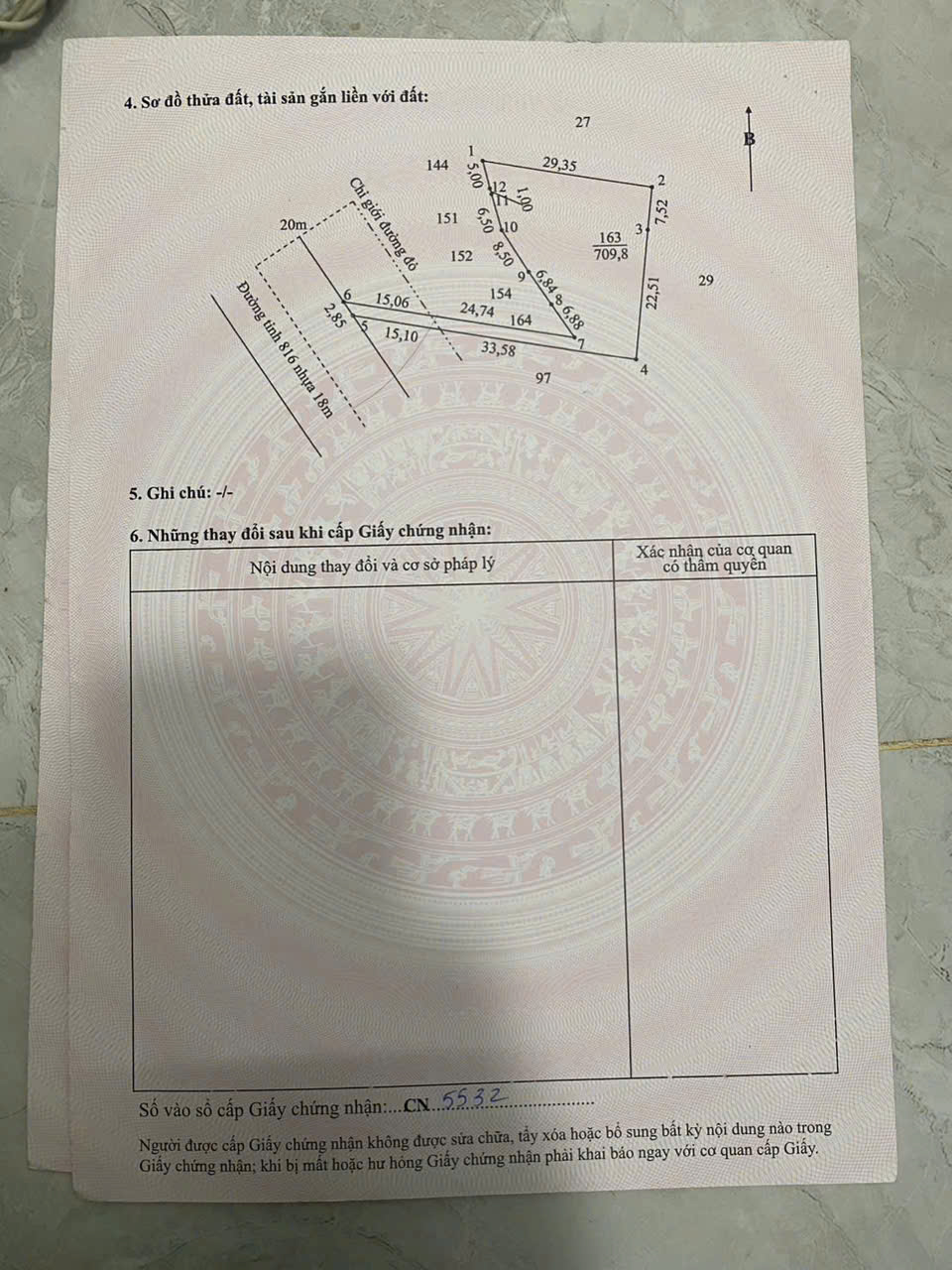 Bán đất mặt tiền ĐT 816 Thạnh Hòa, Bến Lức tdt 910m2 (200m2 thổ) giá 2,7 tỷ