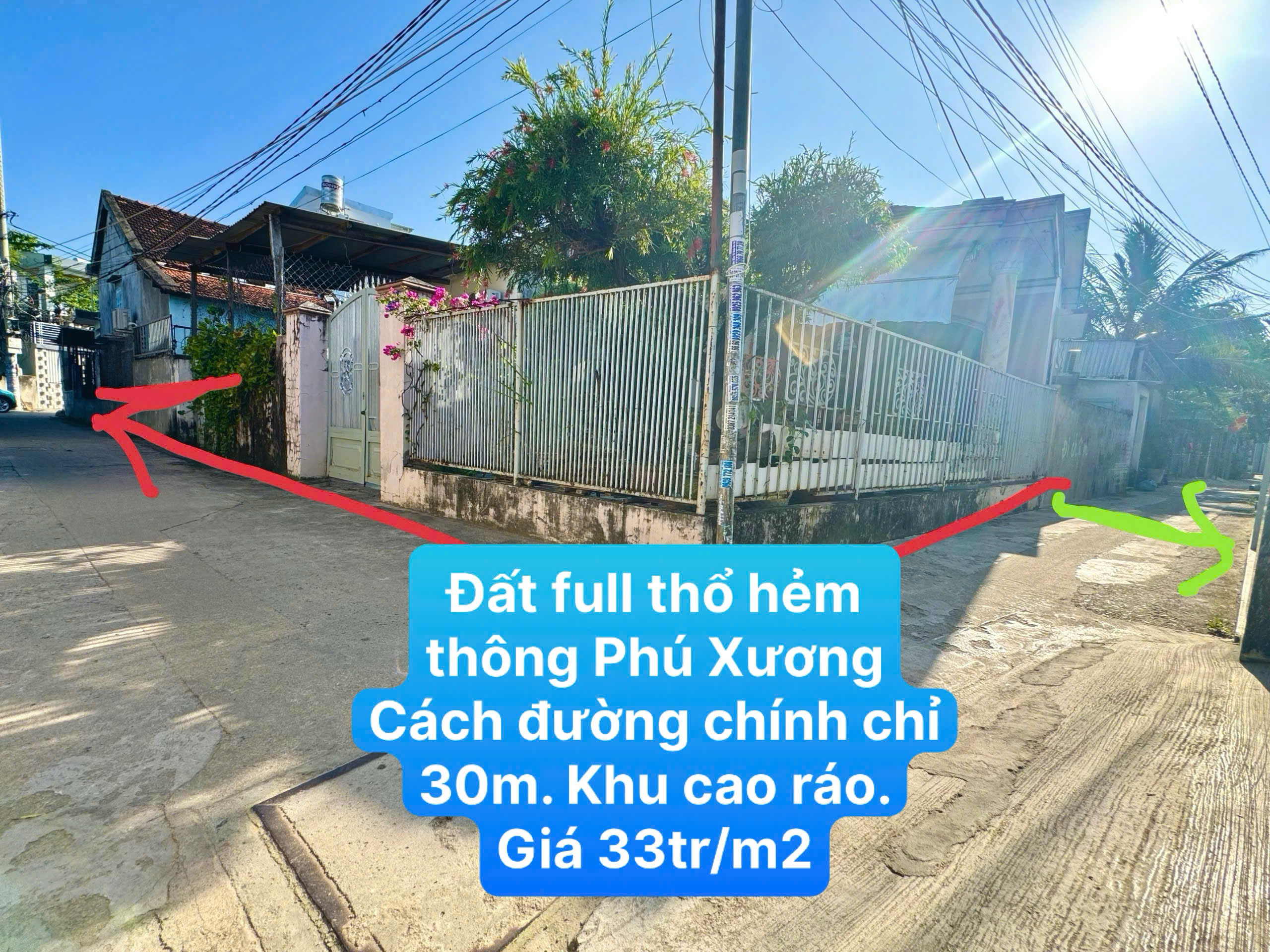 BÁN ĐẤT FULL THỔ HẺM OTO NHỎ THÔNG TẠI ĐƯỜNG PHÚ XƯƠNG, VĨNH HẢI, BẮC NHA TRANG. ZÁ 33tr/m2. 3