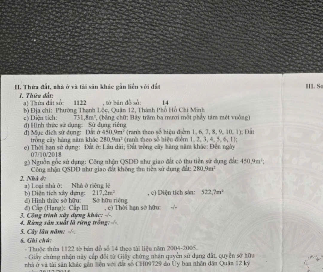 BIỆT THỰ SÂN VƯỜN THẠNH LỘC 37 – 732M² – 7PN – CHỈ 28.98 TỶ TL MẠNH 5