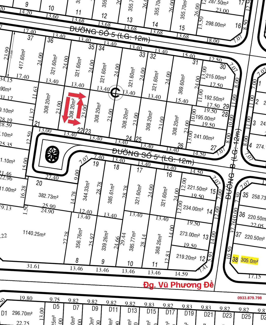Cần bán Đất Phường Thạnh Mỹ Lợi, Quận 2, Diện tích 308m², Giá 135 Triệu/m²