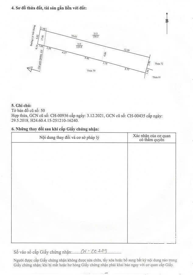 Bán lô đất mặt phố Lê Viết Hưng, ph Ngọc Châu, TP HD, 253.3m2, mt 7.95m, giá tốt, KD 4