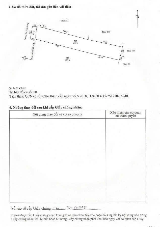Bán lô đất mặt phố Lê Viết Hưng, ph Ngọc Châu, TP HD, 253.3m2, mt 7.95m, giá tốt, KD 5