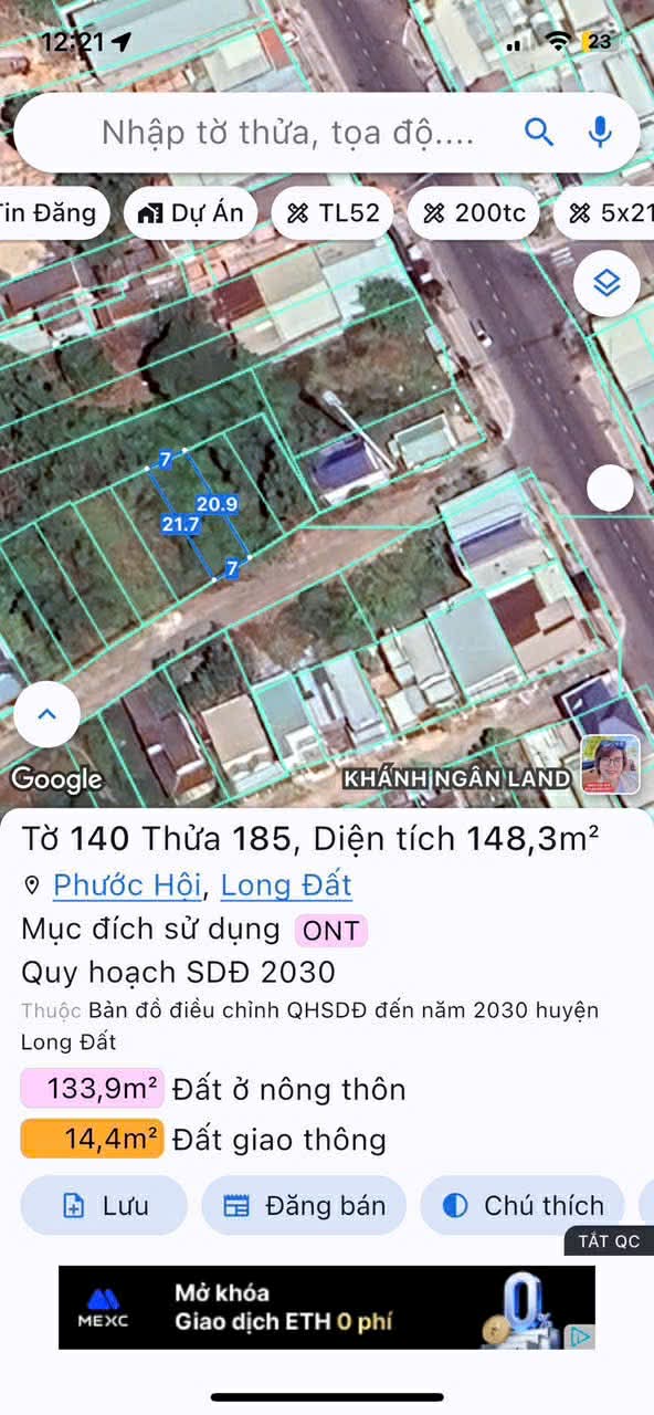Cần bán Đất đường Võ Văn Kiệt, Xã Lộc An, Diện tích 148m², Giá 1.2 Tỷ